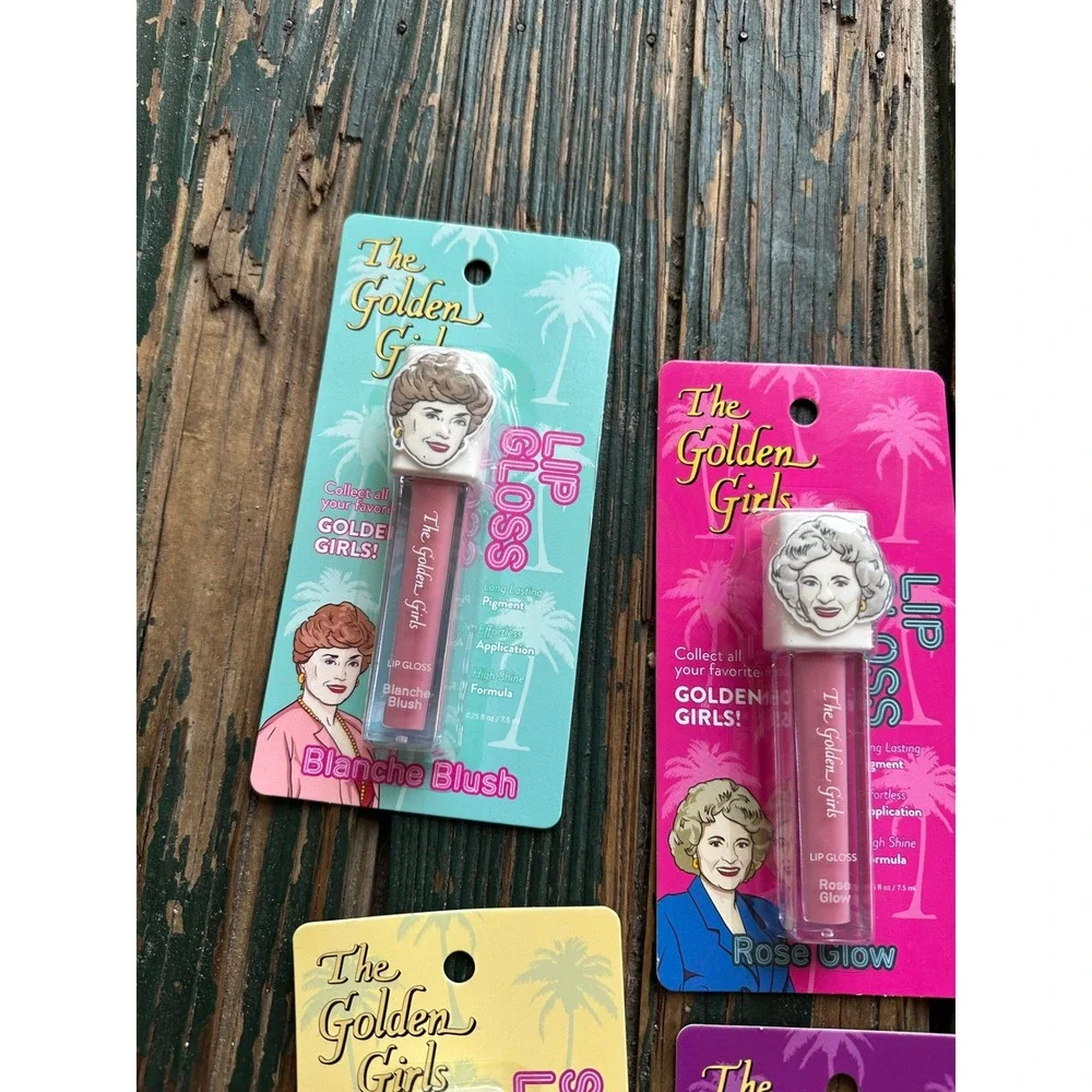 The Golden Girls Lip Gloss Set of 4 Blanche Rose Sophia Dorothy Shimmer New
